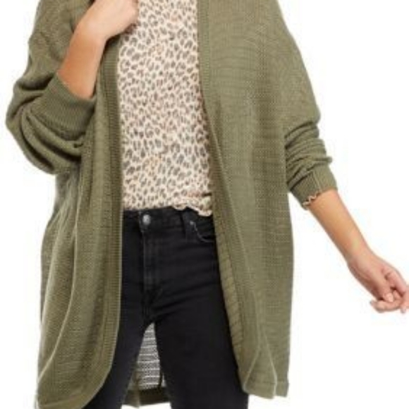 True Craft Sweaters - True Craft Open Front Cardigan Sage 2X